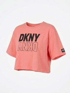 DKNY Sport Pink Graphic Crop Tee - Size XL